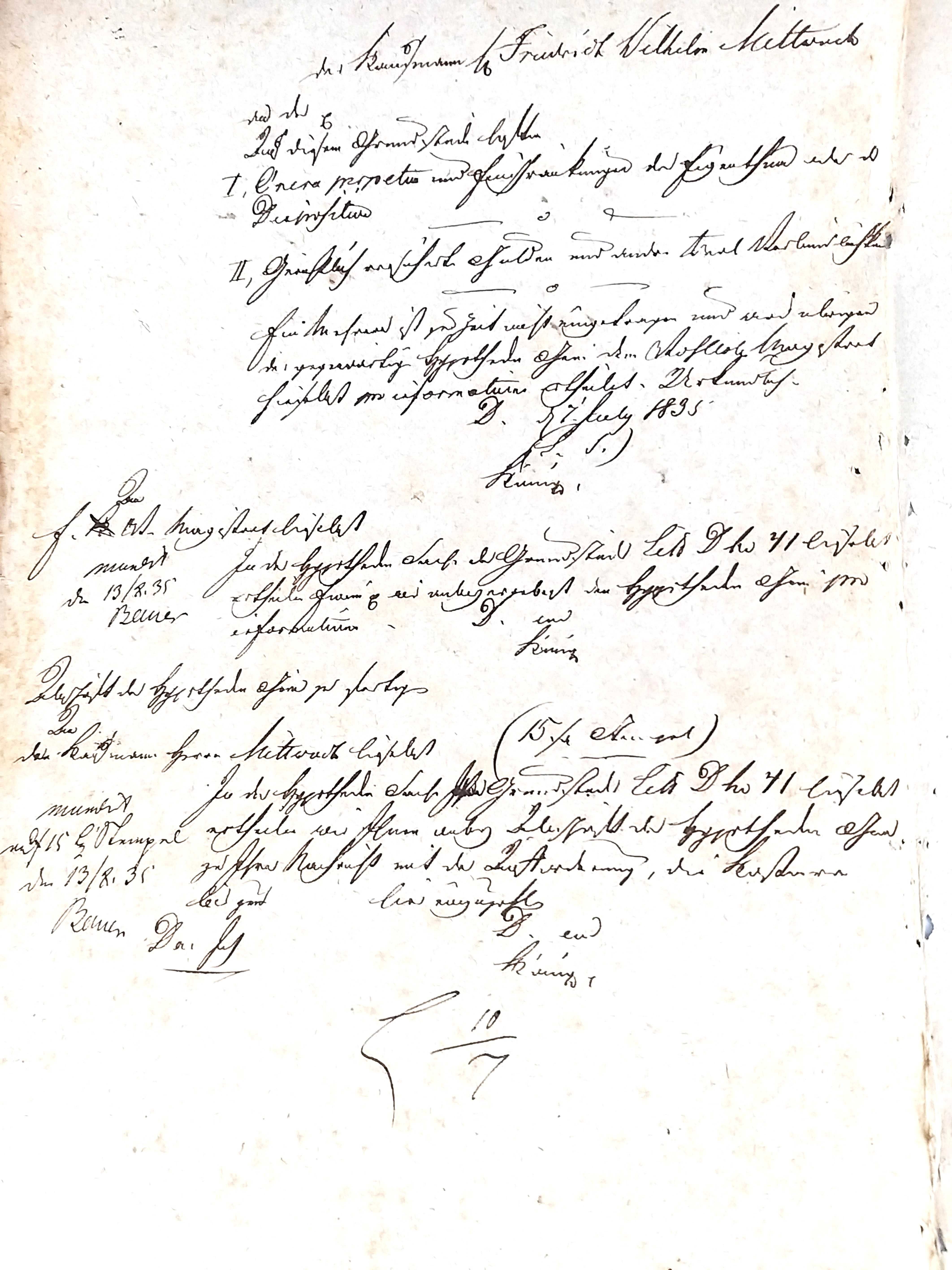 XIX wieczny dokument w języku niemieckim Tczew 1840r