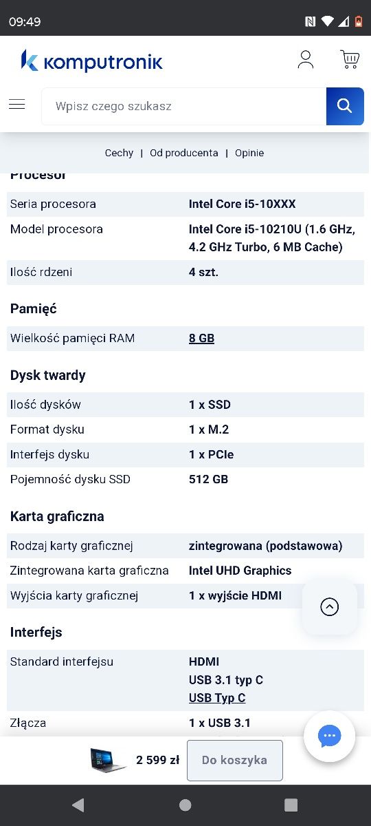 Laptop Asus 8 ram, Intel 5