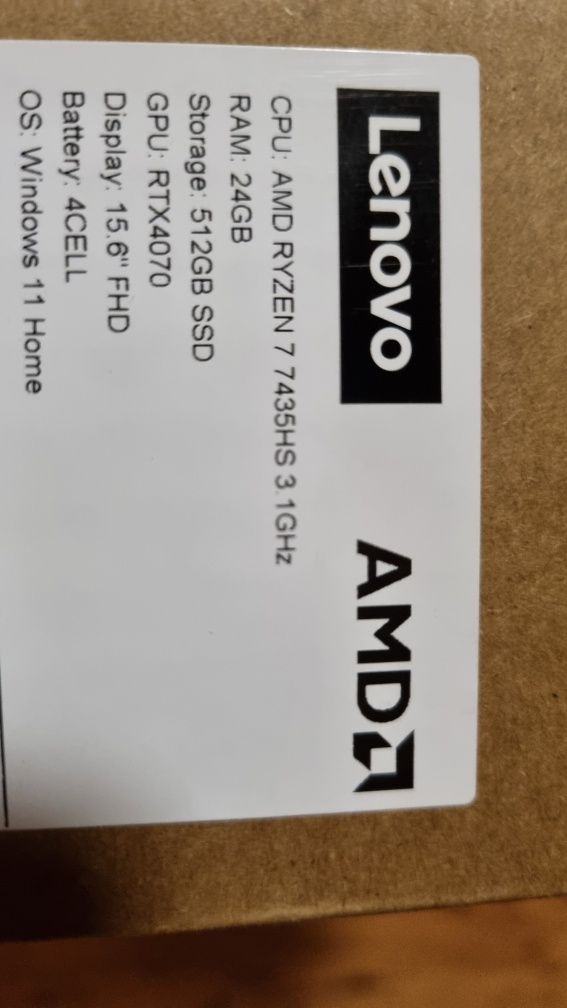 Lenovo RTX 4070 , 24 GB RAM , RYZEN 7, Windows 11