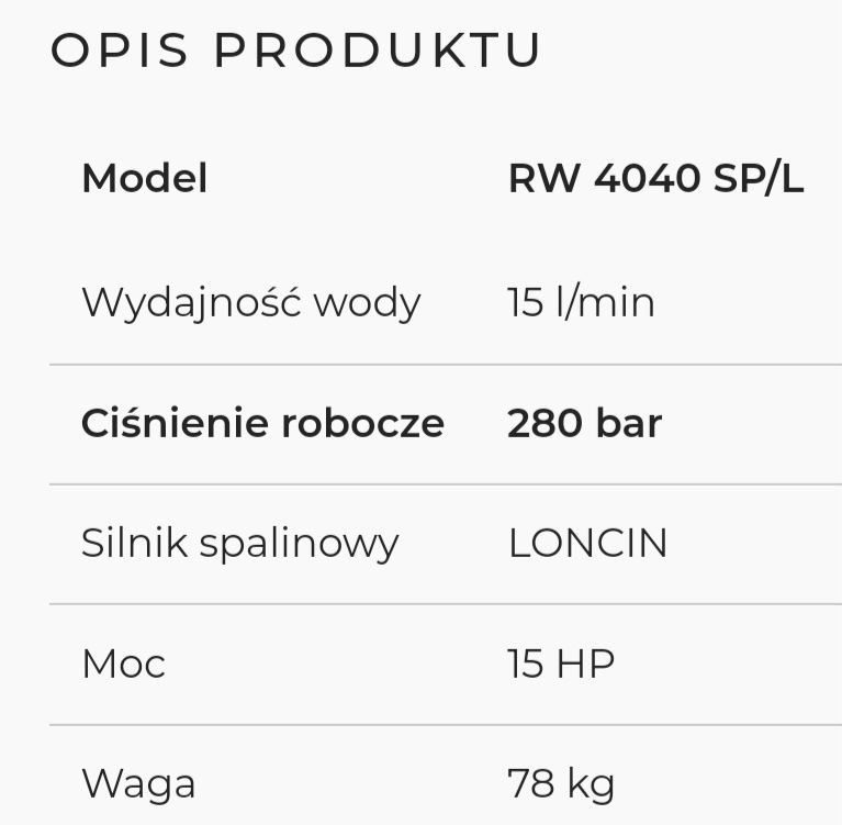 Myjka spalinowa profesjonalna