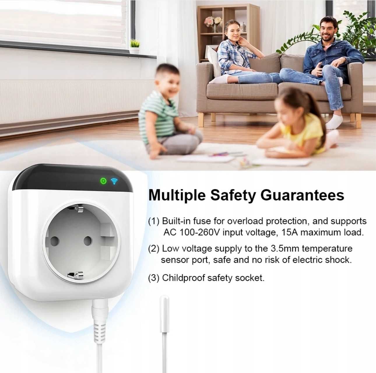 Programowalny termostat inteligenta wtyczka Smart WiFi Alexa Google