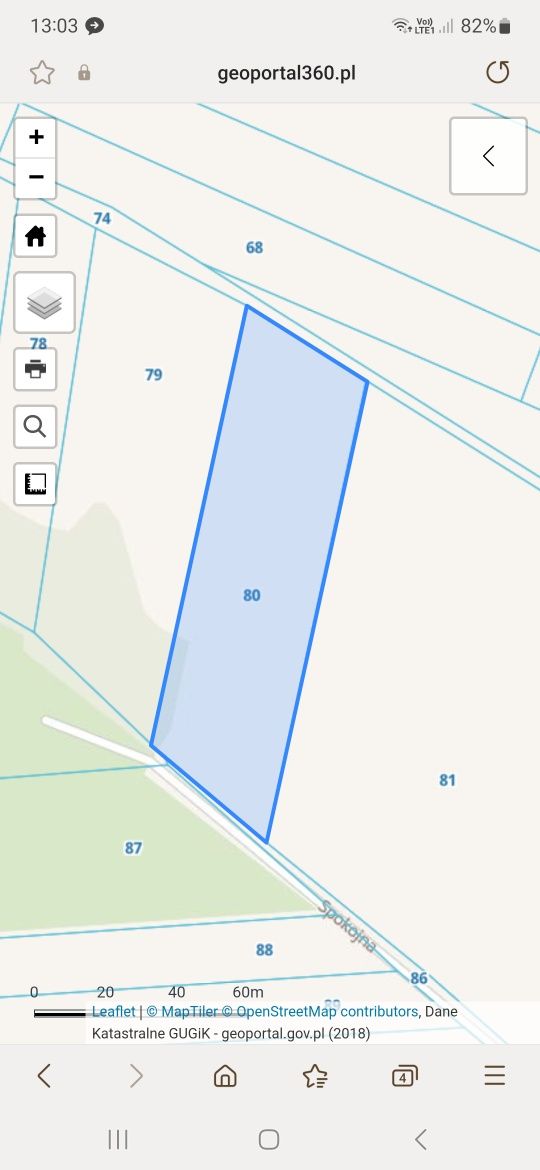 Działka budowlana, jednorodzinna, MPZP, prywatnie