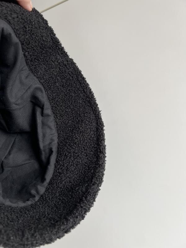 Чорна тепла панама шапка тедді штучне хутро stradivarius