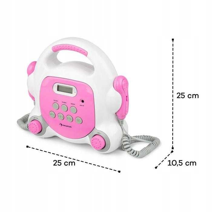 Karaoke przenośne dla dzieci Bluetooth USB 2xMik