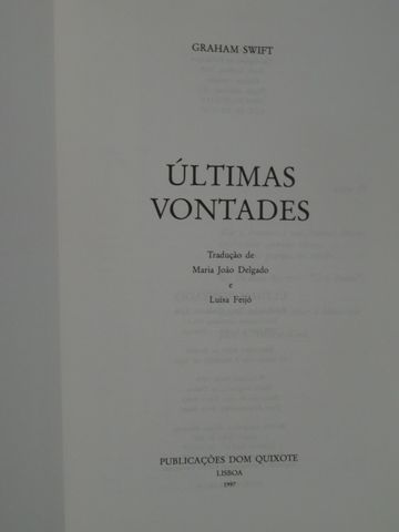 Últimas Vontades de Graham Swift