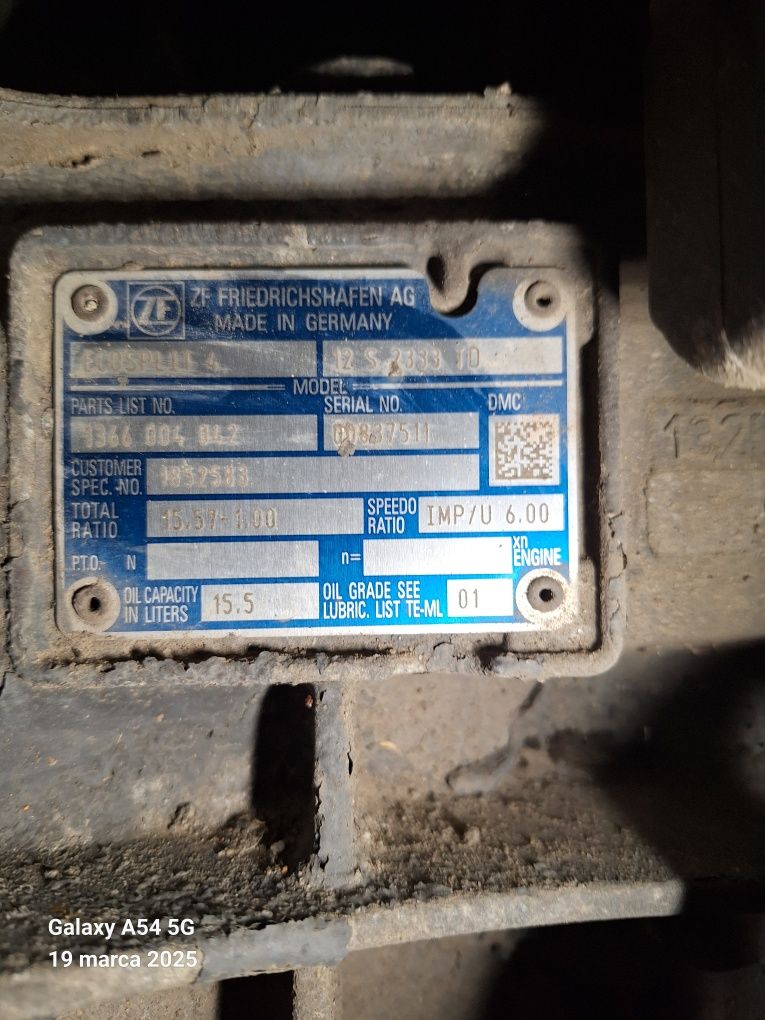 Skrzynia DAF ZF Ecosplit manualna