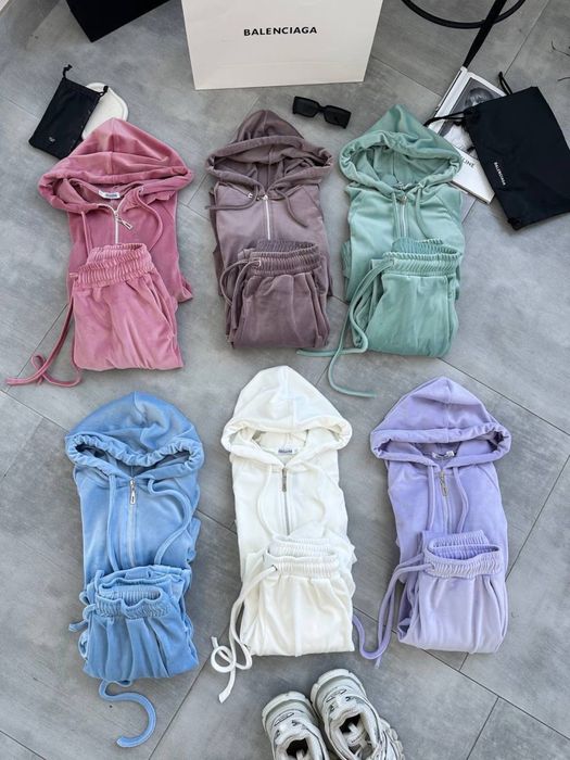 Женский велюровый спортивный костюм Штаны и кофта Из Велюра Базовый