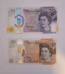 Notas 10 e 20 Pounds / Libras Inglaterra
