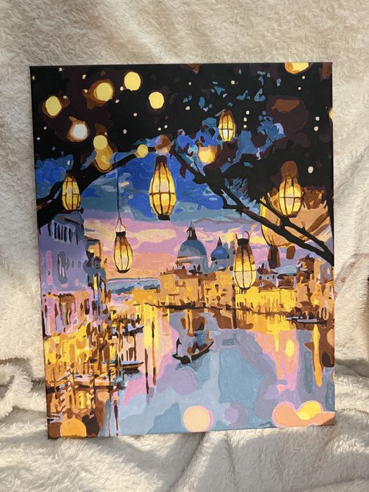 Obraz Wenecja malowany farbami na płótnie