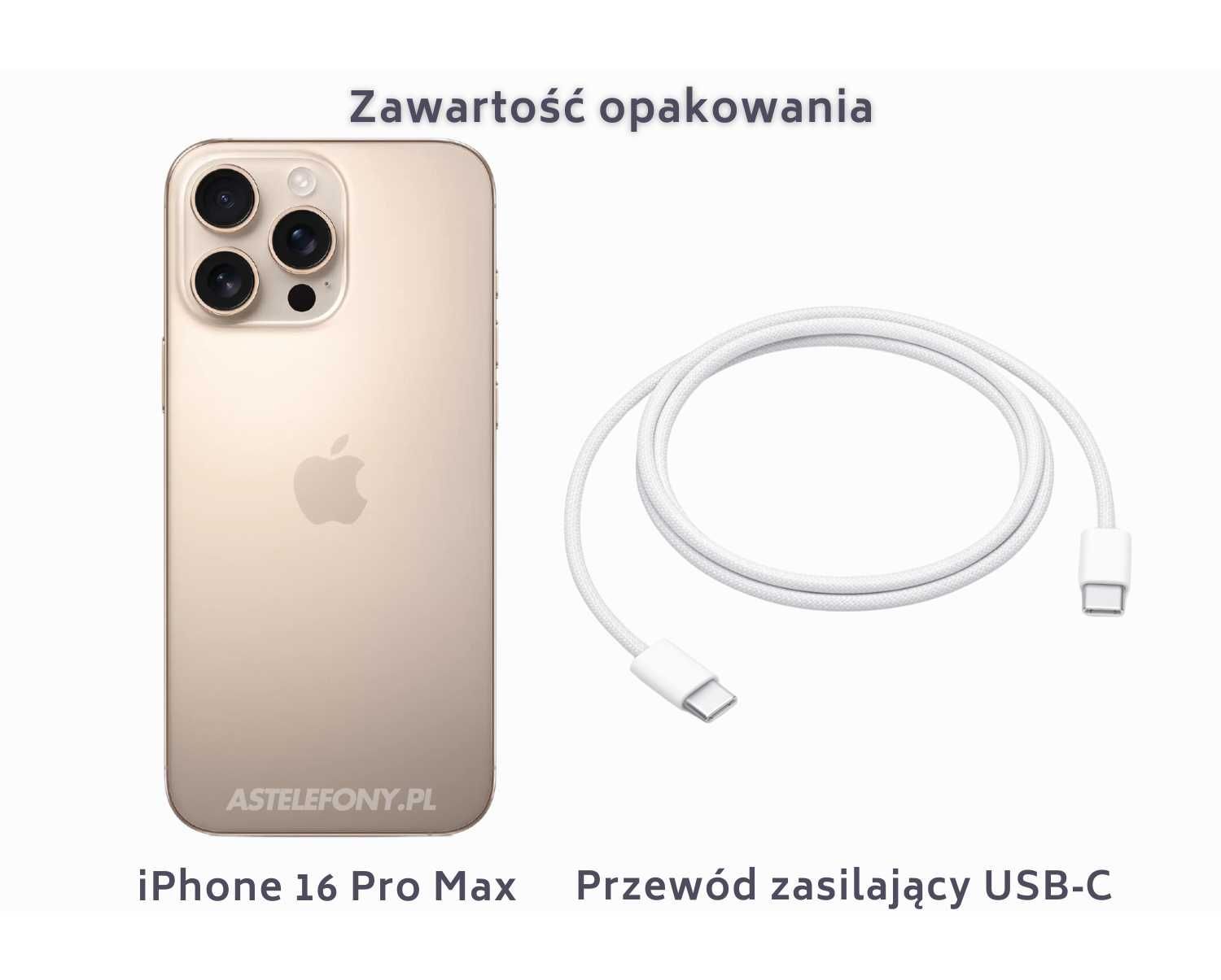 NOWY iPhone 16 Pro Max 256GB Tytan Pustynny 4900zł Żelazna 89 W-wa