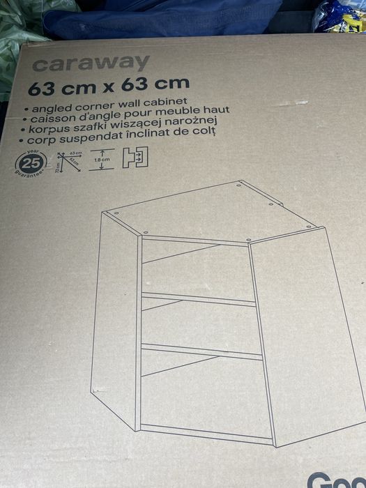 Korpus szafki kuchenej narożnej wiszącej