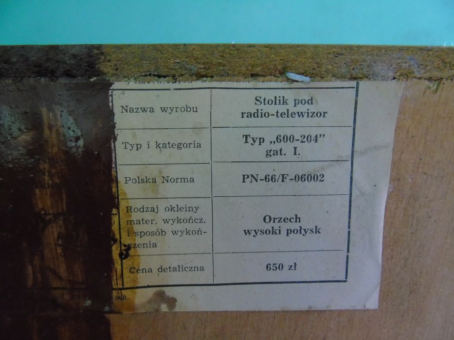 Stolik RTV/szafka PRL z 1966 r.