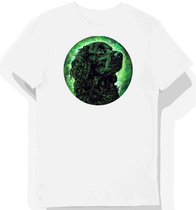 Koszulka męska biała z nadrukiem psa rasy cocker spaniel XXL