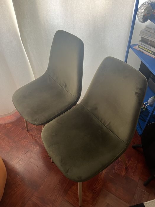 Cadeiras de jantar veludo