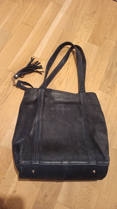 Torebka shopper Mudiwa marki Fabiola granatowy nubuk