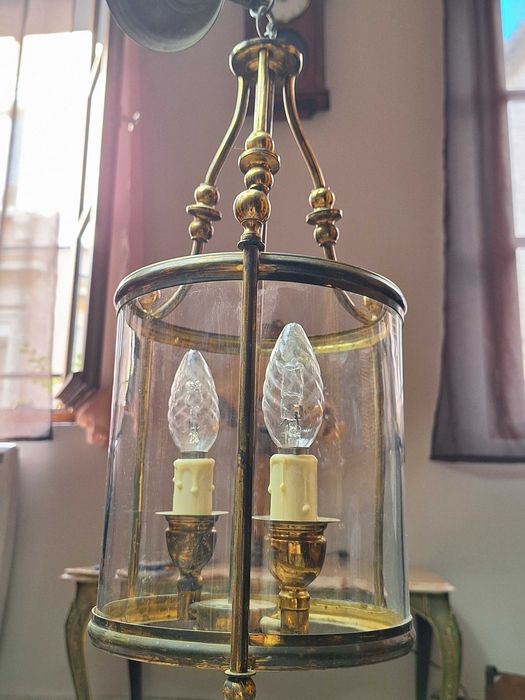 Люстра фонарь из латуни. Франция.