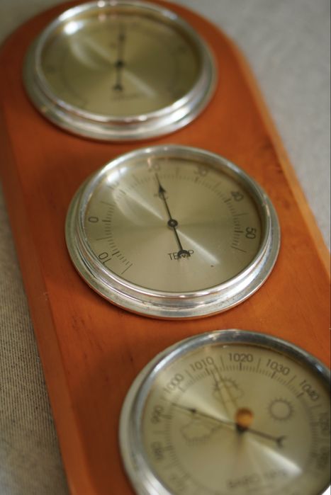 Stacja pogody vintage termometr barometr higrometr