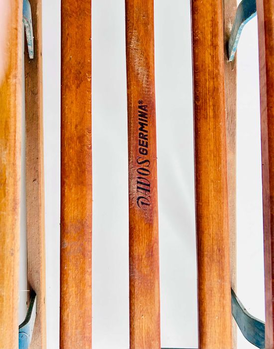Sanki drewniane Davos Germina solidne sanki Retro PRL