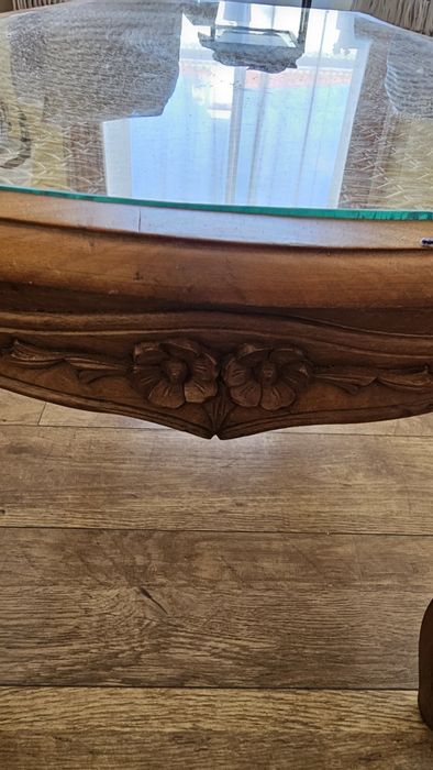 Mesa de Centro Vintage em Madeira e Vime