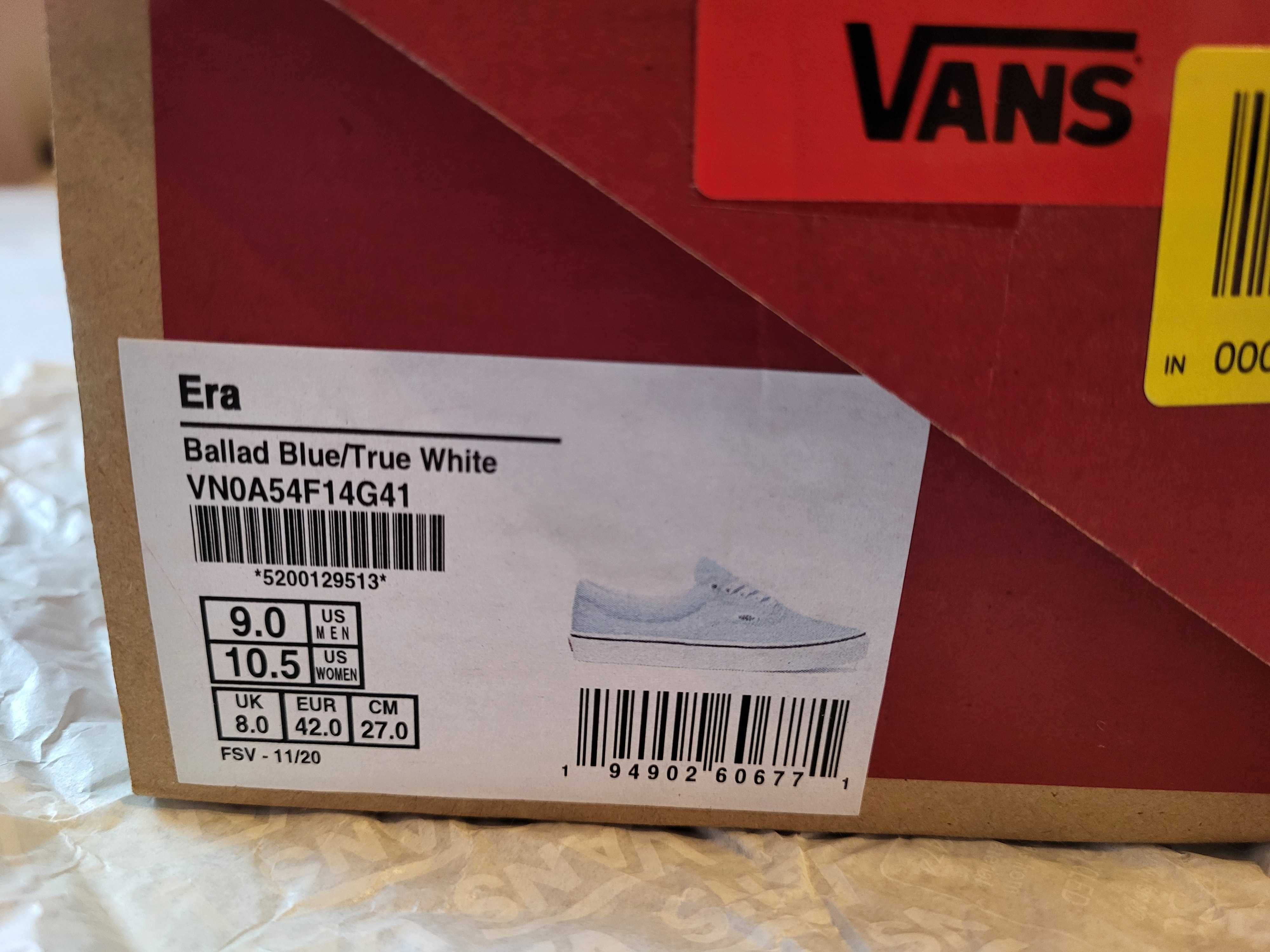Tenisówki VANS Era jasnoniebieskie - rozmiar 42 - niedostępne na ryku