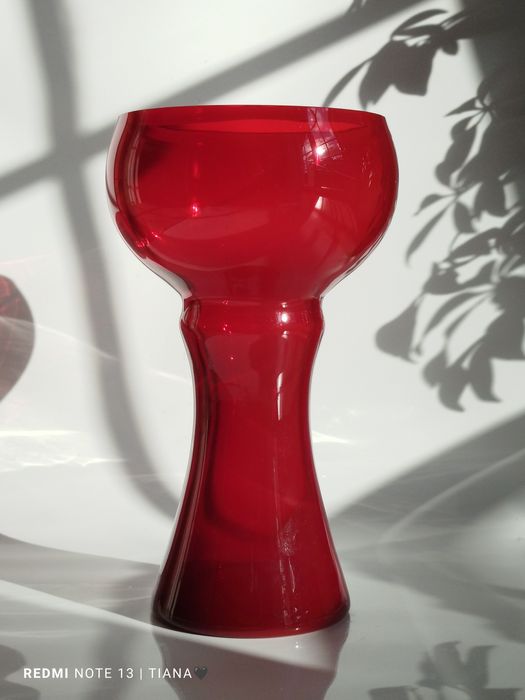 Wazon 30 cm szkło kolorowe vintage PRL Barbara Sudety Sadowski