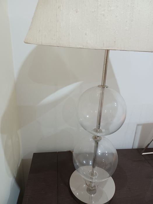 Candeeiro, candeeiro em vidro, candeeiro em vidro e inox