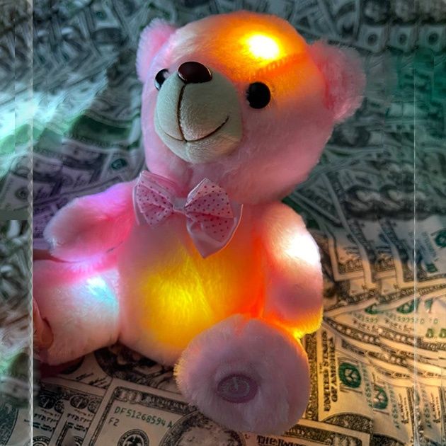 Плюшевий ведмедик з LED підсвічуванням Magic Bear Іграшка 23 см Рожеви