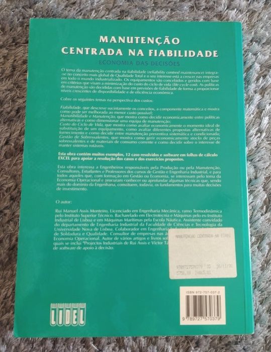 Manutenção Centrada na Fiabilidade, de Rui Assis