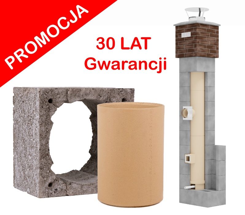 PROMOCJA !!!Komin systemowy ceramiczny - 4m KW Fi 180 Standard.