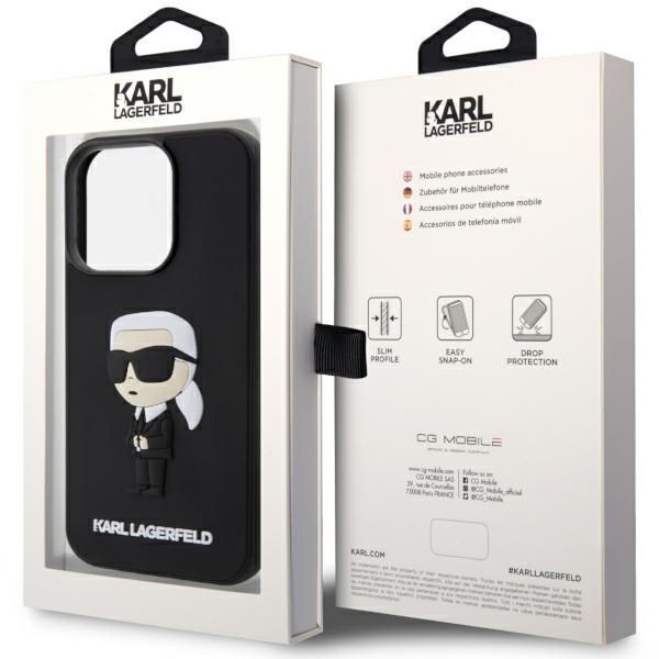 Karl Lagerfeld Etui iPhone 14 Pro Max 6.7" Czarny 3D Rubber Ikonik