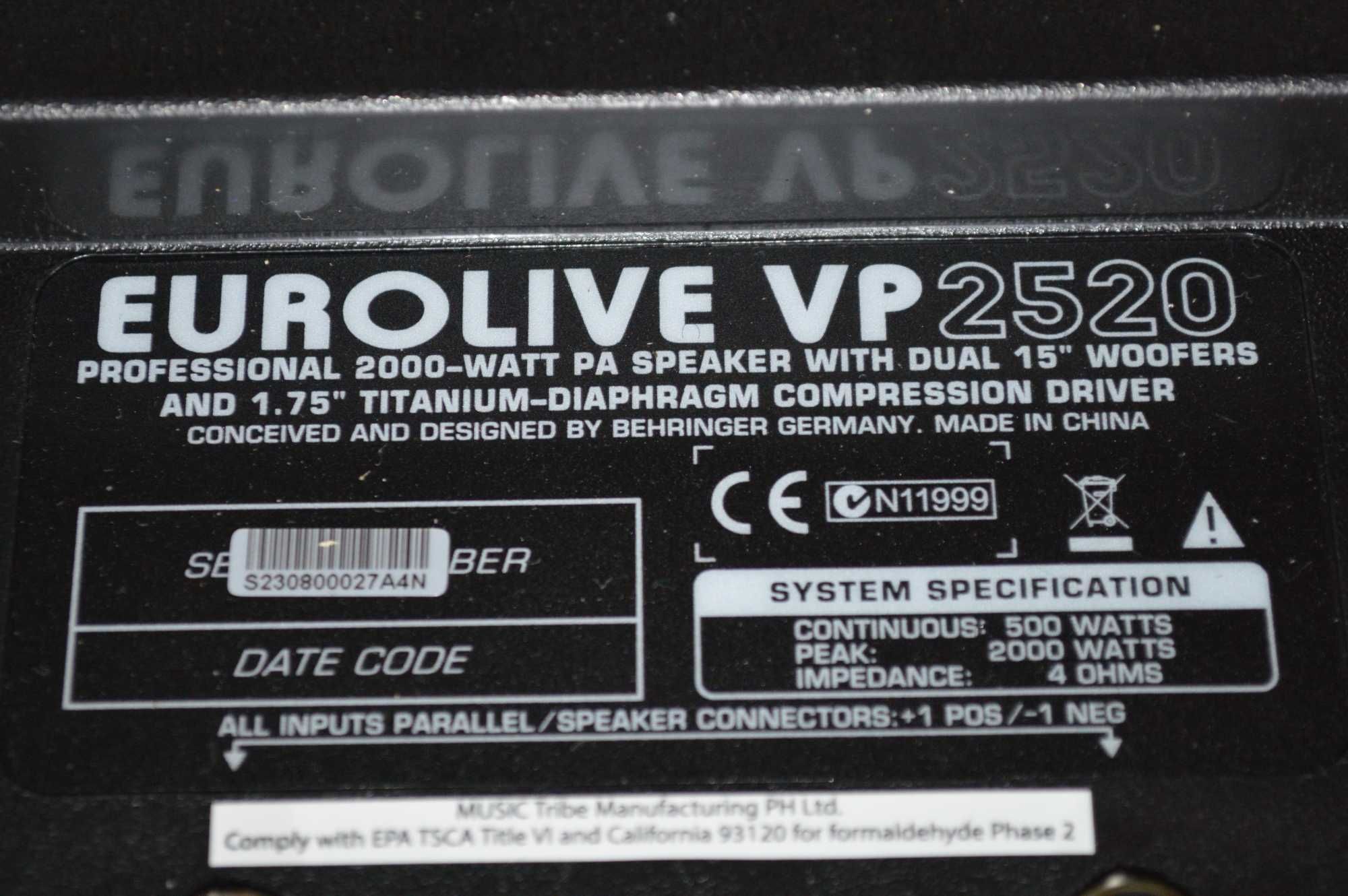 Kolumna Behringer VP2520  czarny