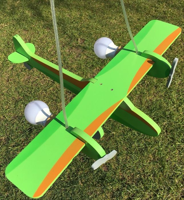 Samolot Lampa dziecięca wisząca żyrandol zielony