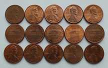 USA 1 cent - różne roczniki i mennice - 15 monet !