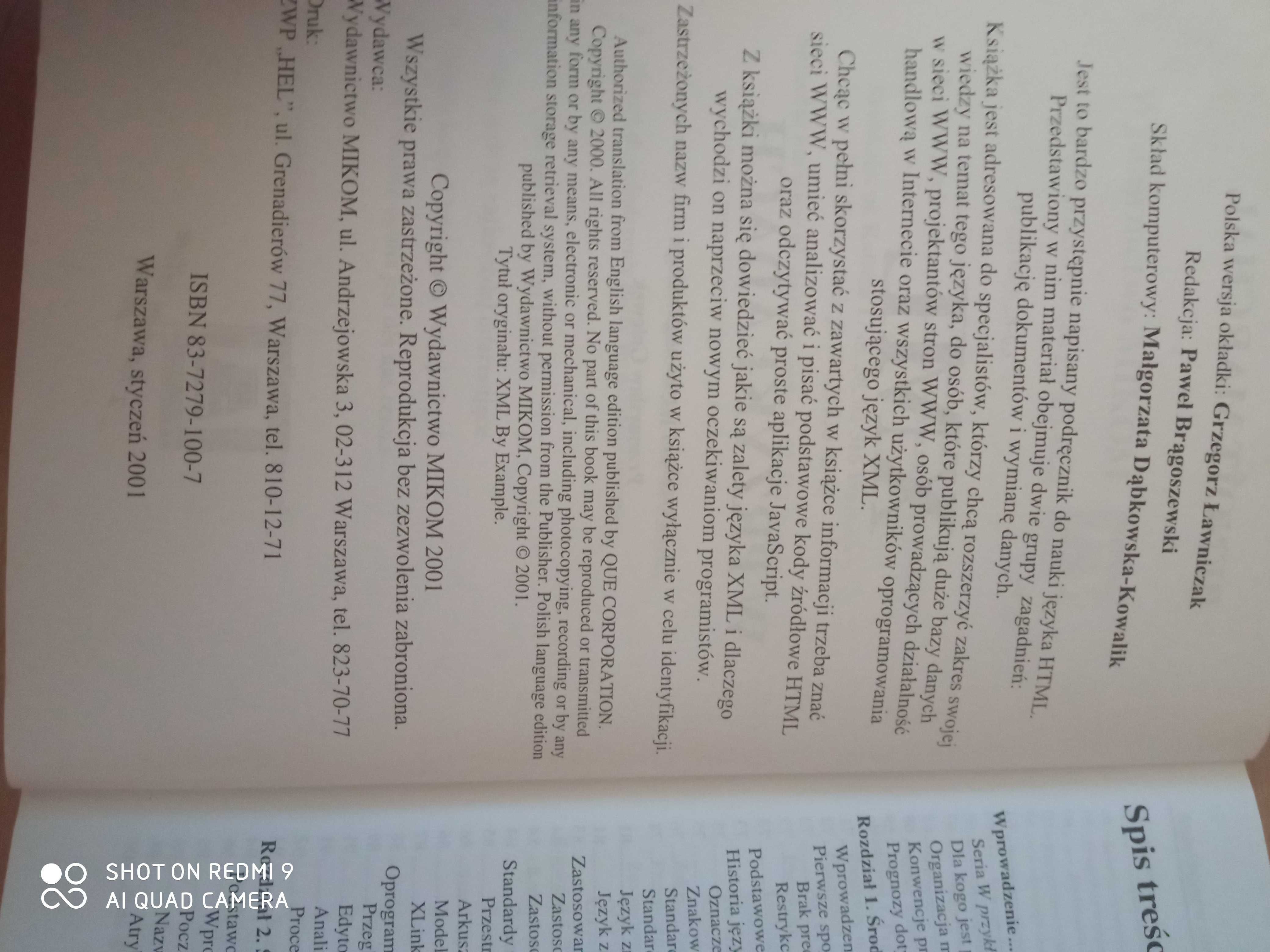 Książka XML w przykładach