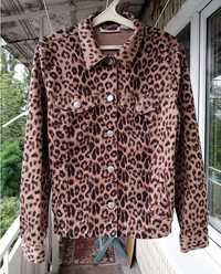 Куртка вітрівка літня з леопардовим принтом, бавовняна