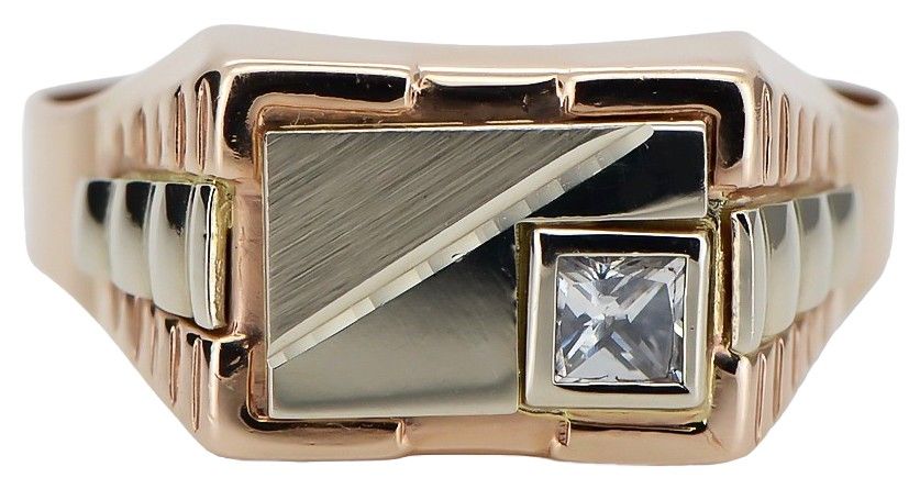 Złoty sygnet męski 14k 585 z czerwonego różowego złota csc009rw Wr