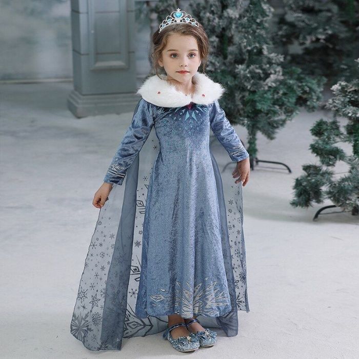 FROZEN - Fantasia Vestido Princesa Elsa (Natal) 4, 5, 7, 8 anos - NOVO