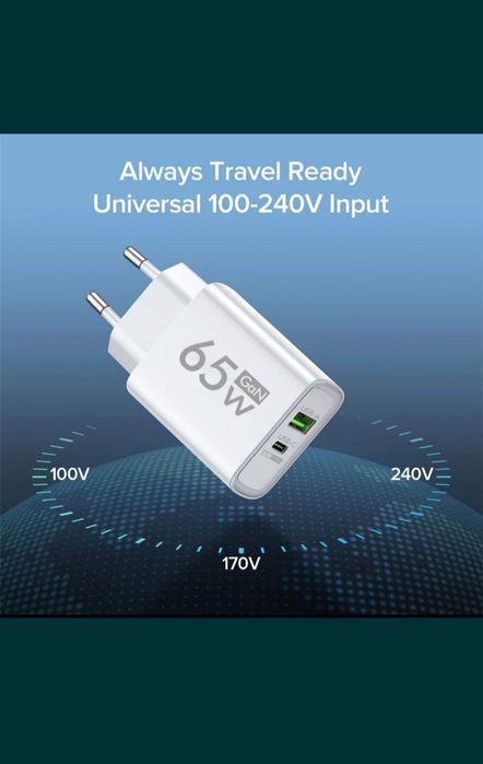 Ładowarka 65W Quick Charge czarna
