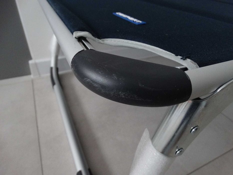 Leżak tarasowy ogrodowy aluminiowy Campart Perugia granatowy