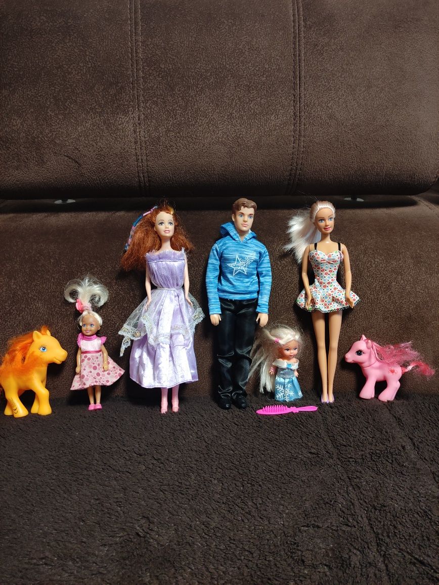 Lalka Barbie, ken, my pony, dzieci, zestaw, komplet stan bdb.