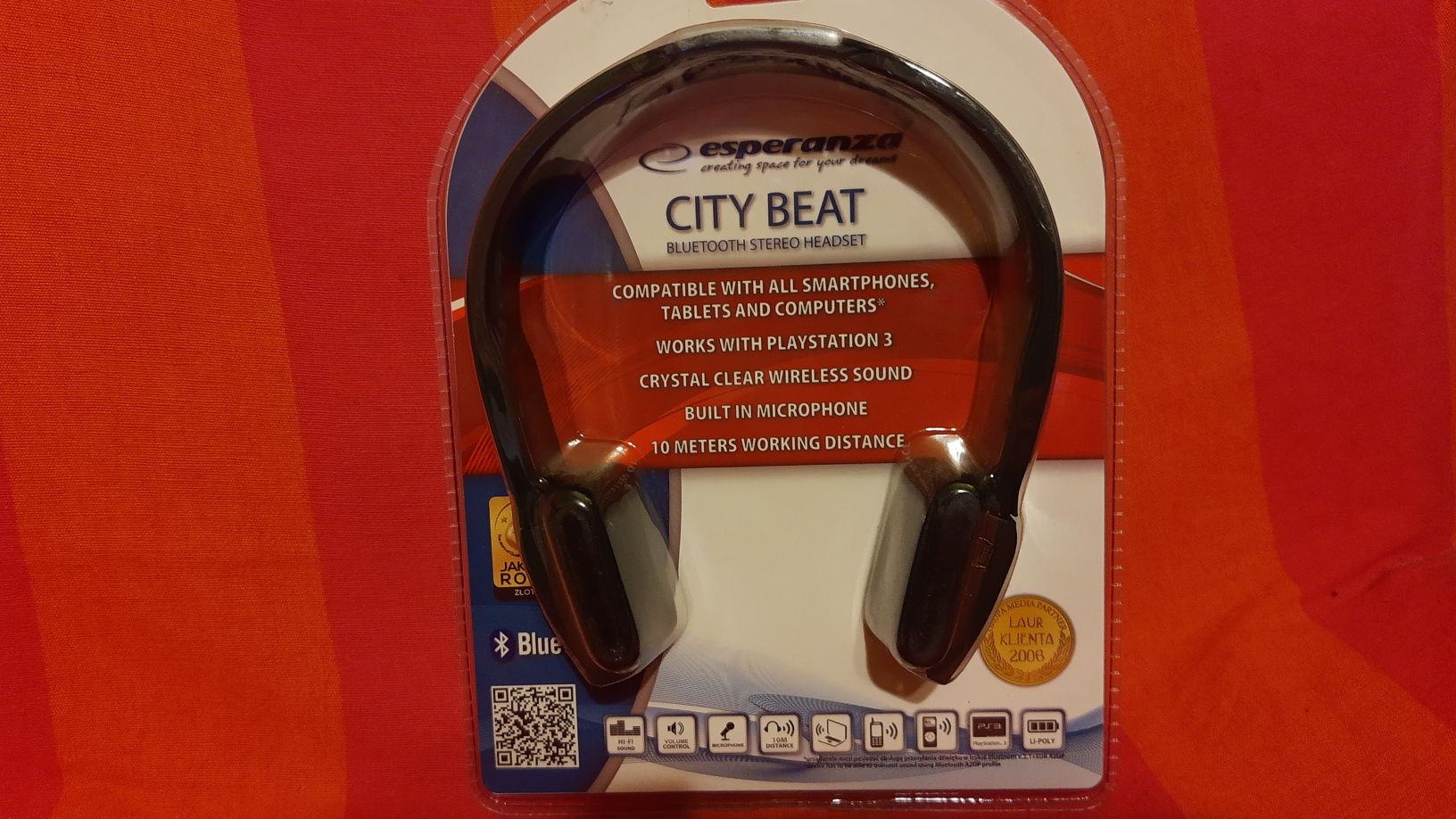 Esperanza CITY BEAT Bluetooth stereo headset słuchawki bezprzewodowe