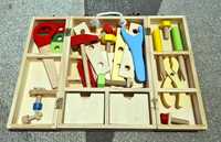 Zabawkowy zestaw majsterkowicza, drewniany, narzędzia dla dzieci