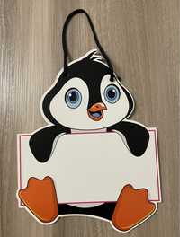 Tablica suchościeralna - Pingwin - Mała - do pisania - dla dzieci