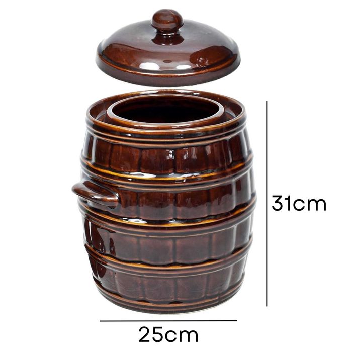 Beczka hermetyczna do kiszenia ogórków kapusty warzyw kamionka 8l