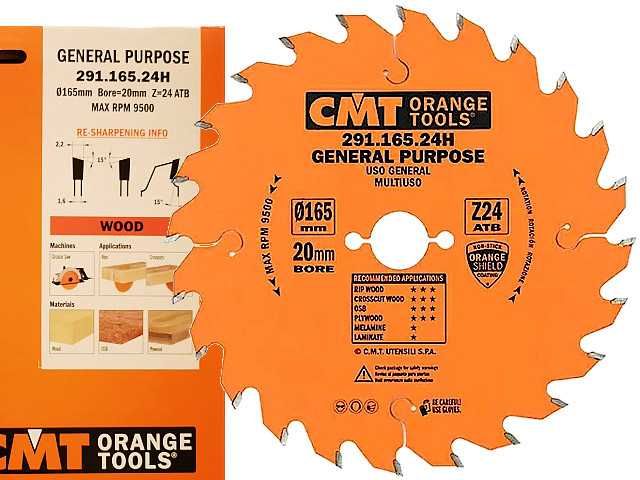 CMT 291.165.24H Tarcza Piła Widiowa do cięcia drewna 165x20 24 zęby