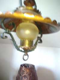 Kolekcjoner antyk lampa miedź zwis żyrandol stylizowana artdeco lampka
