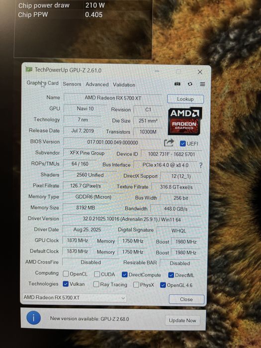 Sapphire Nitro + RX5700XT 8gb