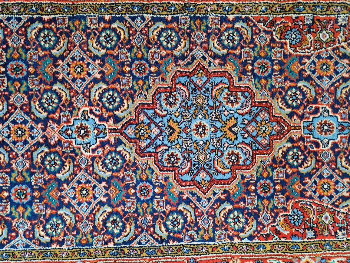 Przepiękny ręcznie tkany wełniany chodnik Bidjar 75x315cm jak nowy!