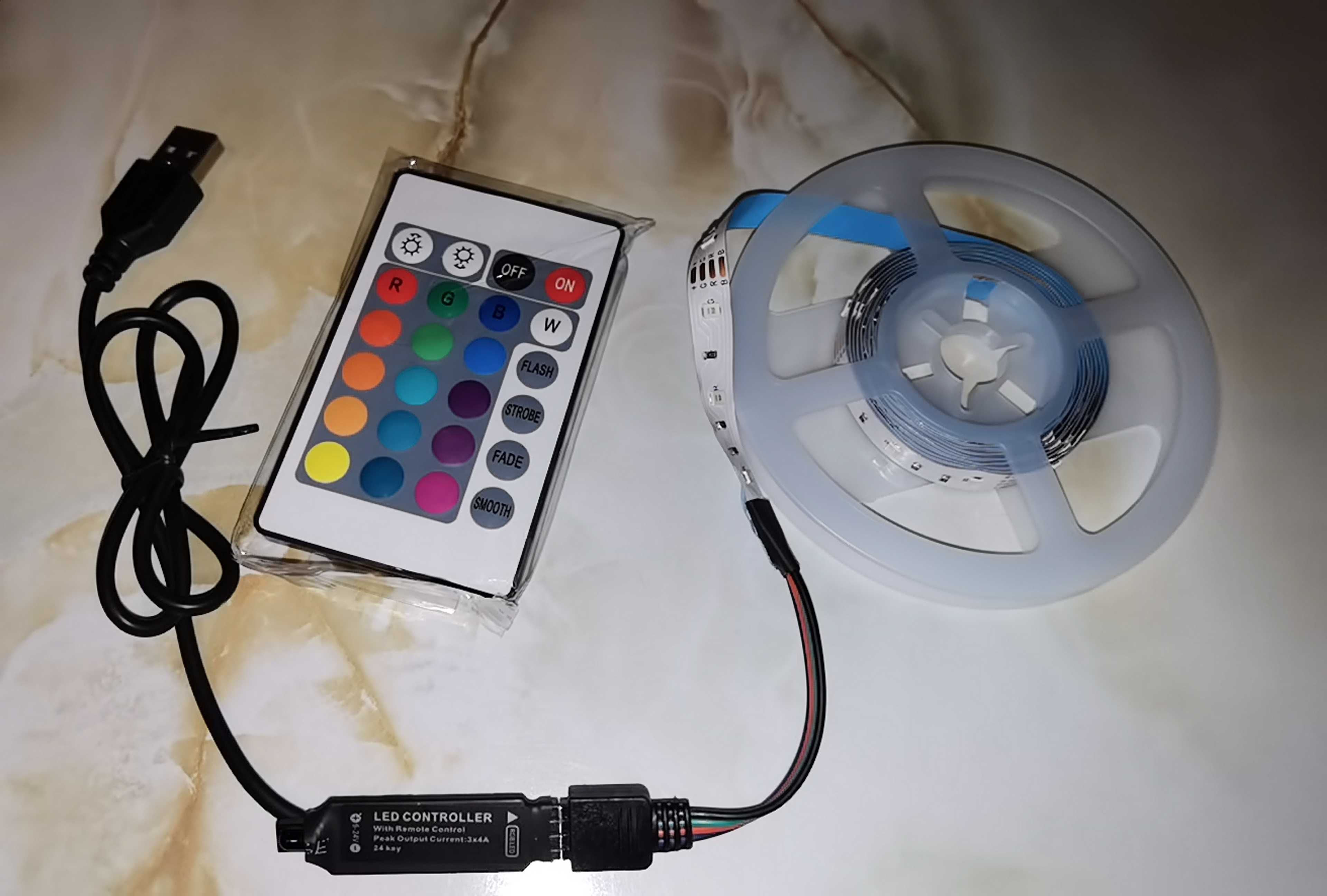 Fitas led RGB com controlo remoto (1 e 2 metros)