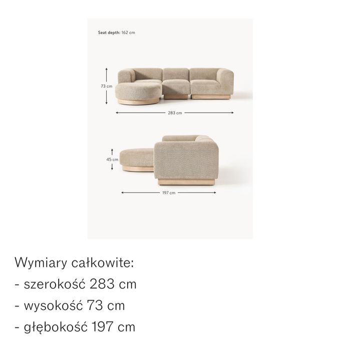 Sofa modułowa Natalie Tedy-Boucle 3-osobowa  Westwing Collection